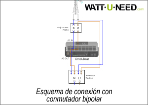 Esquema de conexión con contacto conmutado bipolar